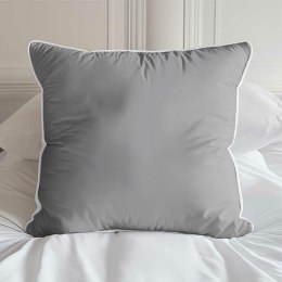 Poszewka satynowa 40x40 szara jasna z lamówką Mako Satin 62