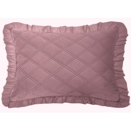 Poszewka z falbanką 50x70 Ruffy pudrowa ciemna falbanka romby glamour dekoracyjna do narzuty I2