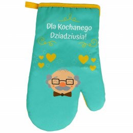 Rękawica kuchenna 17x28 turkusowa Dla Kochanego Dziadziusia