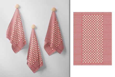 Ścierka kuchenna 40x60 Carino czerwona 008 żakardowa bawełniana Ścierka kuchenna 40x60 Carino czerwona 008 żakardowa bawełniana