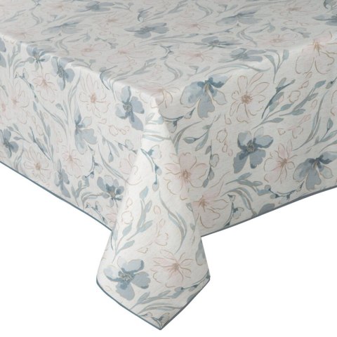 Obrus 145x220 Ines 10 beżowy niebieski z nadrukiem kwiatów Eurofirany Obrus 145x220 Ines 10 beżowy niebieski z nadrukiem kwiatów Eurofirany