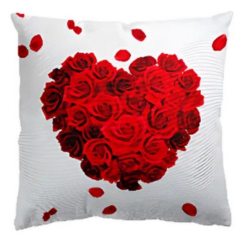Poduszka dekoracyjna 43x43 Cleo Rose heart biała czerwona Walentynki 2025 Poduszka dekoracyjna 43x43 Cleo Rose heart biała czerwona Walentynki 2025