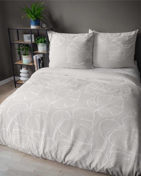 Pościel bawełniana 220x200 beżowa liście 4565 C Bawełna 37 Pościel bawełniana 220x200 beżowa liście 4565 C Bawełna 37
