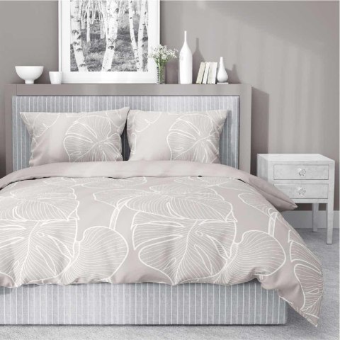 Pościel bawełniana 220x200 beżowa liście 4565 C Bawełna 37 Pościel bawełniana 220x200 beżowa liście 4565 C Bawełna 37