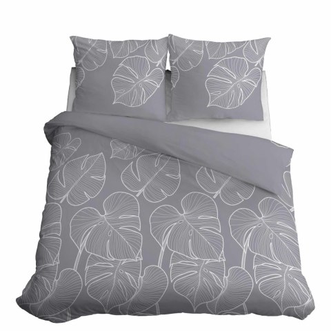 Pościel bawełniana 220x200 szara liście 4565 D Bawełna 37 Pościel bawełniana 220x200 szara liście 4565 D Bawełna 37