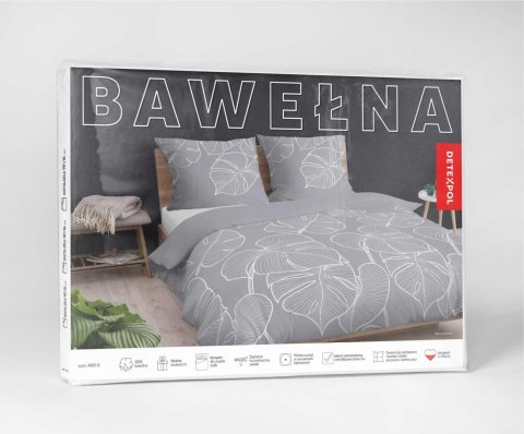 Pościel bawełniana 220x200 szara liście 4565 D Bawełna 37 Pościel bawełniana 220x200 szara liście 4565 D Bawełna 37
