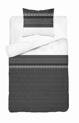 Pościel satynowa 140x200 Grafitowa z orientalnym ornamentem - elegancki wzór, 100% bawełna - 4823 A - Home Satin 71