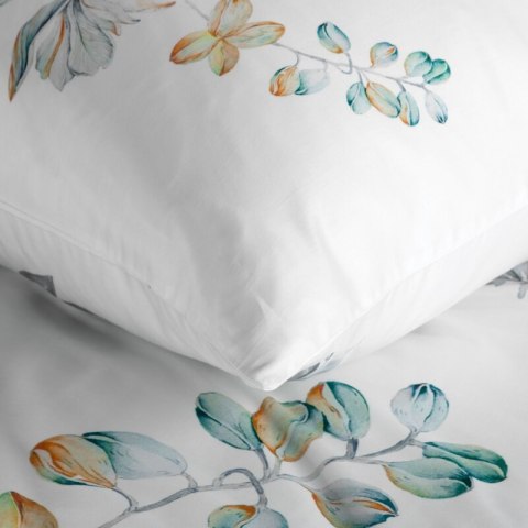 Pościel satynowa 160x200 Amelia biała szara kwiaty Premium 25 Pościel satynowa 160x200 Amelia biała szara kwiaty Premium 25