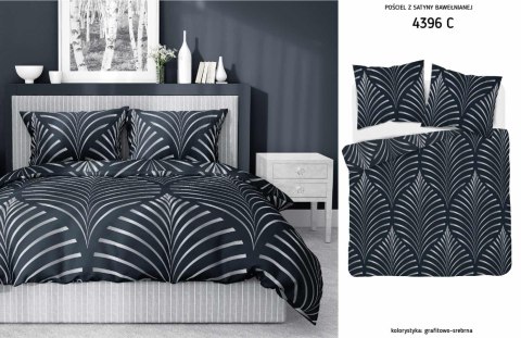 Pościel satynowa 180x200 grafitowa srebrna ornament 4396 C Home Satin 11 Pościel satynowa 180x200 grafitowa srebrna ornament 4396 C Home Satin 11