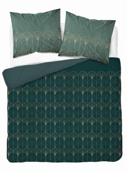 Pościel satynowa 180x200 zielona butelkowa złota ornament 4822 B Home Satin 11
