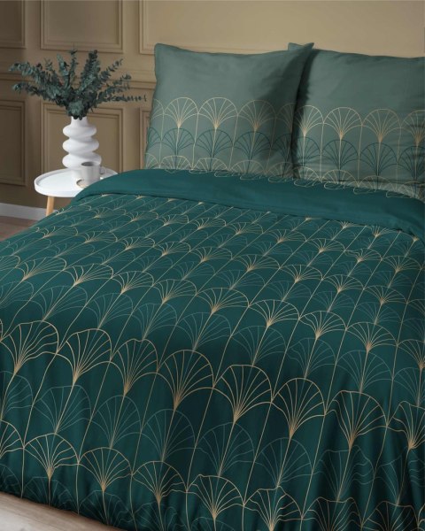Pościel satynowa 180x200 zielona butelkowa złota ornament 4822 B Home Satin 11 Pościel satynowa 180x200 zielona butelkowa złota ornament 4822 B Home Satin 11