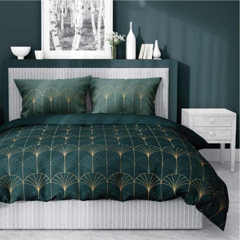 Pościel satynowa 180x200 zielona butelkowa złota ornament 4822 B Home Satin 11 Pościel satynowa 180x200 zielona butelkowa złota ornament 4822 B Home Satin 11