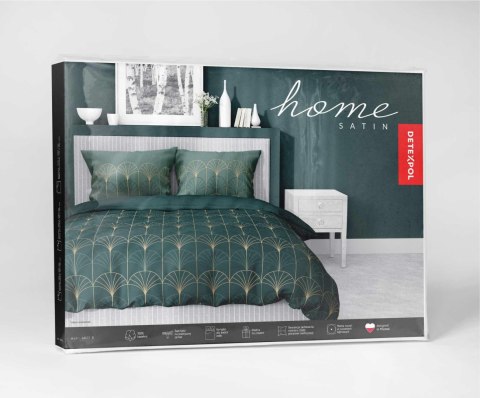 Pościel satynowa 180x200 zielona butelkowa złota ornament 4822 B Home Satin 11 Pościel satynowa 180x200 zielona butelkowa złota ornament 4822 B Home Satin 11
