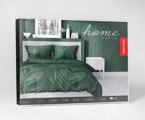 Pościel satynowa 180x200 zielona liście 4827 A Home Satin 11 Pościel satynowa 180x200 zielona liście 4827 A Home Satin 11