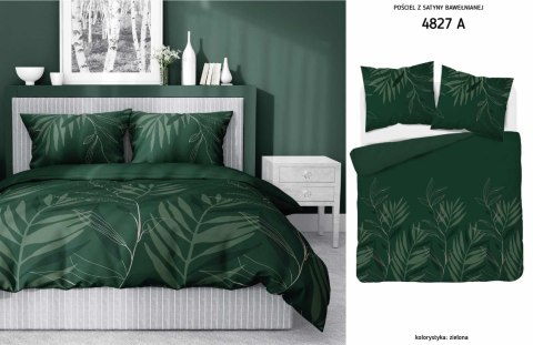 Pościel satynowa 180x200 zielona liście 4827 A Home Satin 11 Pościel satynowa 180x200 zielona liście 4827 A Home Satin 11