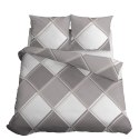Pościel satynowa 220x200 beżowa biała kratka 4683 A Home Satin 40 Pościel satynowa 220x200 beżowa biała kratka 4683 A Home Satin 40