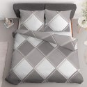 Pościel satynowa 220x200 beżowa biała kratka 4683 A Home Satin 40 Pościel satynowa 220x200 beżowa biała kratka 4683 A Home Satin 40