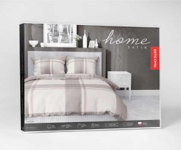Pościel satynowa 220x200 beżowa kratka 5218 B Home Satin 11