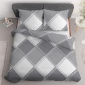 Pościel satynowa 220x200 szara biała kratka 4683 B Home Satin 40 Pościel satynowa 220x200 szara biała kratka 4683 B Home Satin 40