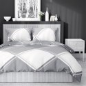 Pościel satynowa 220x200 szara biała kratka 4683 B Home Satin 40 Pościel satynowa 220x200 szara biała kratka 4683 B Home Satin 40