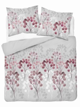 Pościel satynowa 220x200 szara bordowa kwiaty 5223 B Home Satin 11