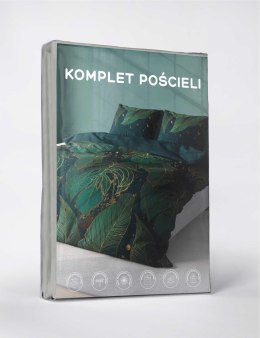 Pościel z mikrofibry 220x200 zielona liście 4978 B Light 71