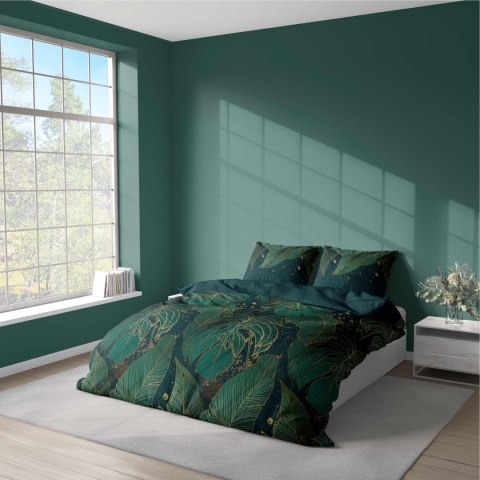 Pościel z mikrofibry 220x200 zielona liście 4978 B Light 71 Pościel z mikrofibry 220x200 zielona liście 4978 B Light 71