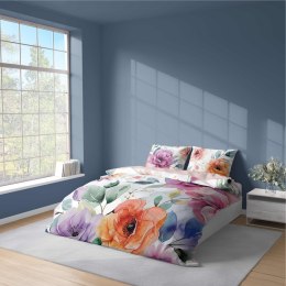 Pościel z mikrofibry 3D 160x200 kolorowa kwiaty 5309 A mikro 28