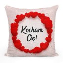 Poszewka dekoracyjna 40x40 Love cekiny Kocham Cię czerwona Walentynki 2025 Poszewka dekoracyjna 40x40 Love cekiny Kocham Cię czerwona Walentynki 2025