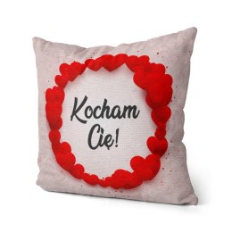 Poszewka dekoracyjna 40x40 Love cekiny Kocham Cię czerwona Walentynki 2025