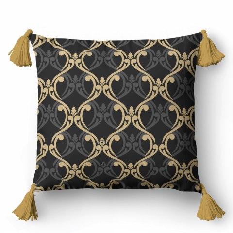 Poszewka dekoracyjna 45x45 5402 A czarna żółta grafitowa ornamenty Panama 58 Poszewka dekoracyjna 45x45 5402 A czarna żółta grafitowa ornamenty Panama 58