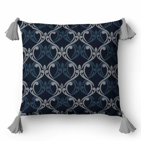 Poszewka dekoracyjna 45x45 5402 B granatowa srebrna ornamenty Panama 58 Poszewka dekoracyjna 45x45 5402 B granatowa srebrna ornamenty Panama 58