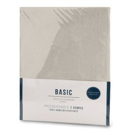 Prześcieradło z gumką 160x200 Basic beżowe jednobarwne na wysoki materac 30 cm Eurofirany