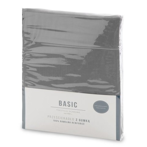 Prześcieradło z gumką 180x200 Basic stalowe jednobarwne na wysoki materac 30 cm Eurofirany Prześcieradło z gumką 180x200 Basic stalowe jednobarwne na wysoki materac 30 cm Eurofirany