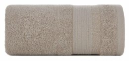 Ręcznik April 2 70x140 beżowy z żakardową bordiurą z błyszczącą nicią 500 g/m2 Eurofirany