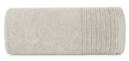 Ręcznik Lari 2 30x50 beżowy z ozdobną bordiurą przetykaną błyszczącą nicią 500 g/m2 Eurofirany