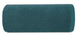 Ręcznik Lari 5 50x90 turkusowy ciemny z ozdobną bordiurą przetykaną błyszczącą nicią 500 g/m2 Eurofirany