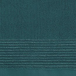 Ręcznik Lari 5 50x90 turkusowy ciemny z ozdobną bordiurą przetykaną błyszczącą nicią 500 g/m2 Eurofirany