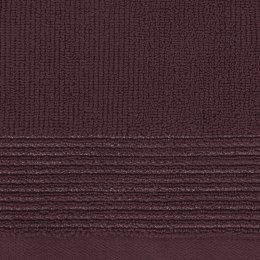 Ręcznik Lari 8 50x90 burgundowy z ozdobną bordiurą przetykaną błyszczącą nicią 500 g/m2 Eurofirany