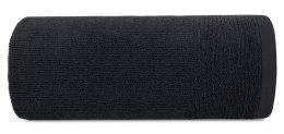Ręcznik Lari 9 70x140 czarny z ozdobną bordiurą przetykaną błyszczącą nicią 500 g/m2 Eurofirany