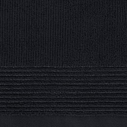Ręcznik Lari 9 70x140 czarny z ozdobną bordiurą przetykaną błyszczącą nicią 500 g/m2 Eurofirany