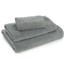 Ręcznik Margo 3 70x140 szary z ozdobną bordiurą przetykaną błyszczącą nicią 500 g/m2 Eurofirany