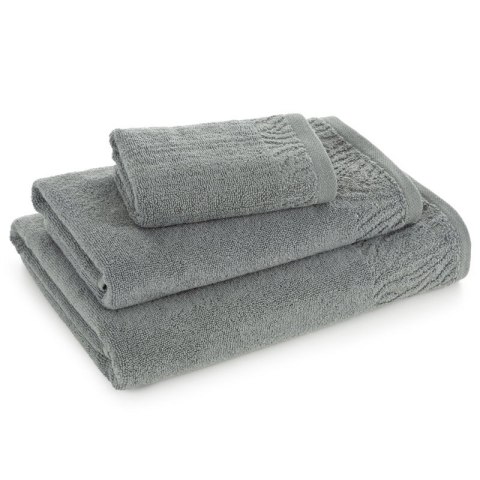 Ręcznik Margo 3 70x140 szary z ozdobną bordiurą przetykaną błyszczącą nicią 500 g/m2 Eurofirany Ręcznik Margo 3 70x140 szary z ozdobną bordiurą przetykaną błyszczącą nicią 500 g/m2 Eurofirany