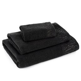 Ręcznik Margo 9 50x90 czarny z ozdobną bordiurą przetykaną błyszczącą nicią 500 g/m2 Eurofirany
