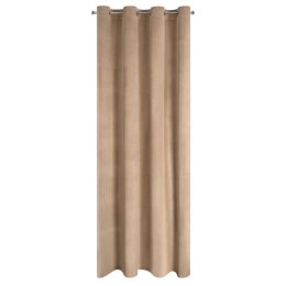 Zasłona 140x250 Rosa beżowa ciemna welurowa gotowa na przelotkach D91