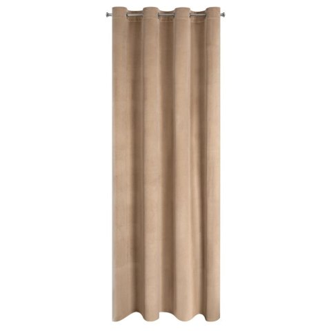 Zasłona 140x250 Rosa beżowa ciemna welurowa gotowa na przelotkach D91 Zasłona 140x250 Rosa beżowa ciemna welurowa gotowa na przelotkach D91
