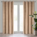 Zasłona 140x250 Rosa beżowa ciemna welurowa gotowa na przelotkach D91 Zasłona 140x250 Rosa beżowa ciemna welurowa gotowa na przelotkach D91