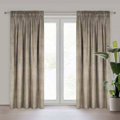 Zasłona 140x270 Rosa brązowa welurowa gotowa na taśmie D91 Zasłona 140x270 Rosa brązowa welurowa gotowa na taśmie D91