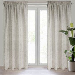 Zasłona 140x280 Blanka naturalna w stylu eko z błyszczącym nadrukiem gotowa na taśmie Eurofirany