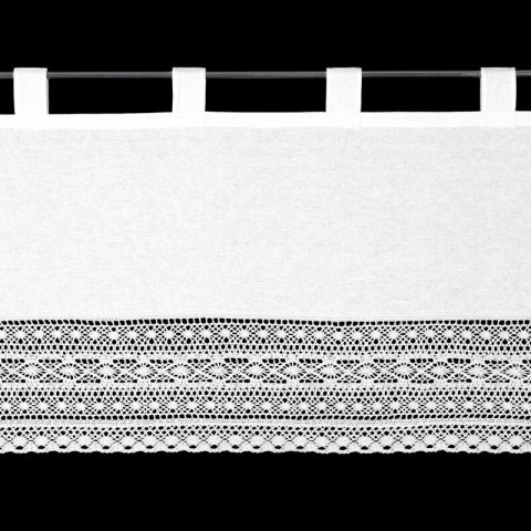 Zazdrostka 60x150 Maddeline biała ażurowa ze wzorem geometrycznym gotowa na szelkach Eurofirany Zazdrostka 60x150 Maddeline biała ażurowa ze wzorem geometrycznym gotowa na szelkach Eurofirany